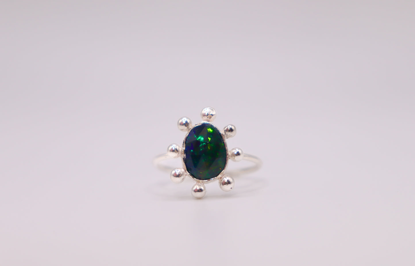 Black Opal Bubble Ring