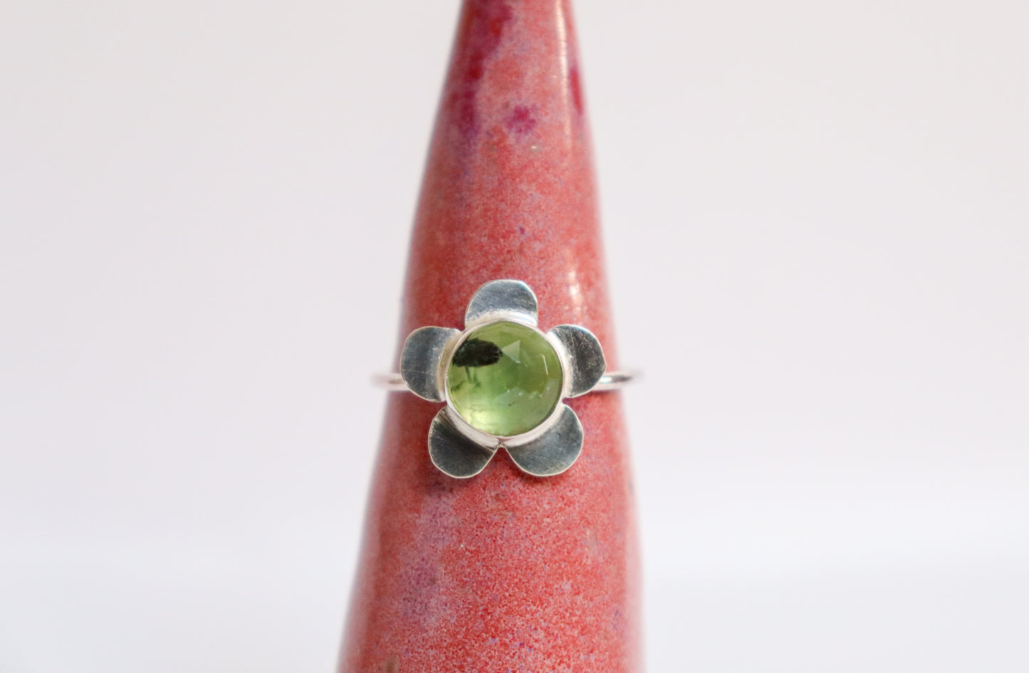Prehnite Flower Ring