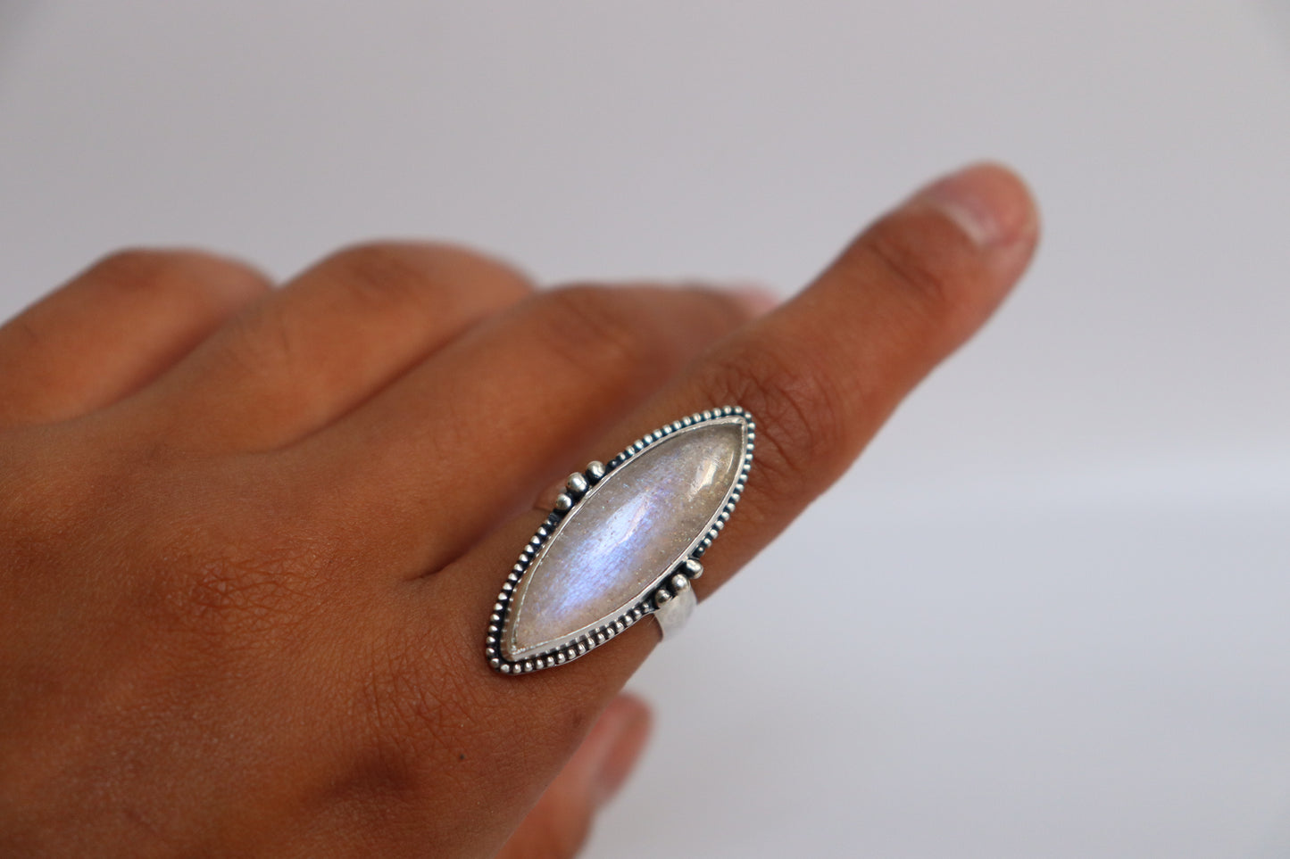 Belomorite Moonstone Ring: ooak
