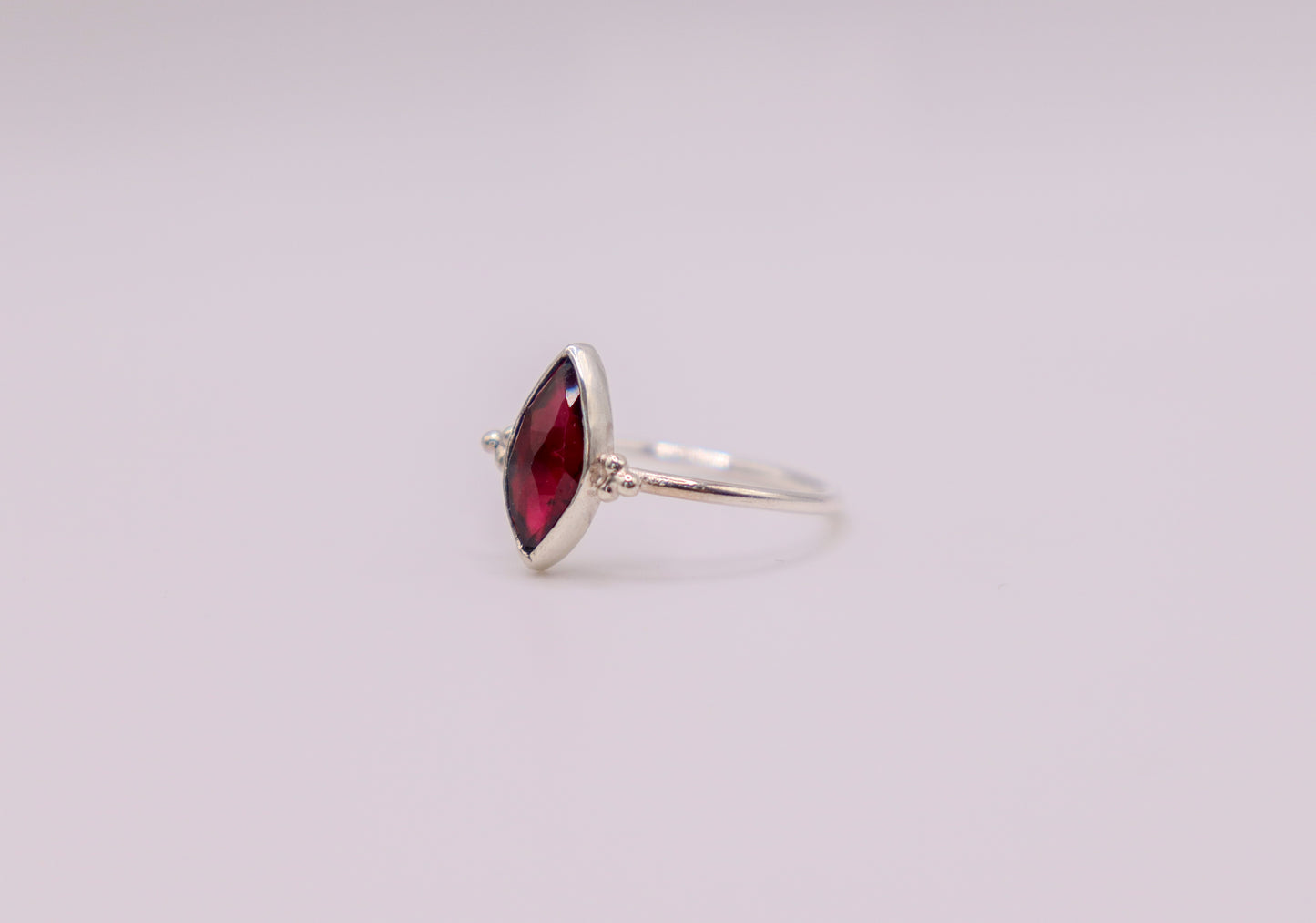 Marquise Garnet Stacking Ring