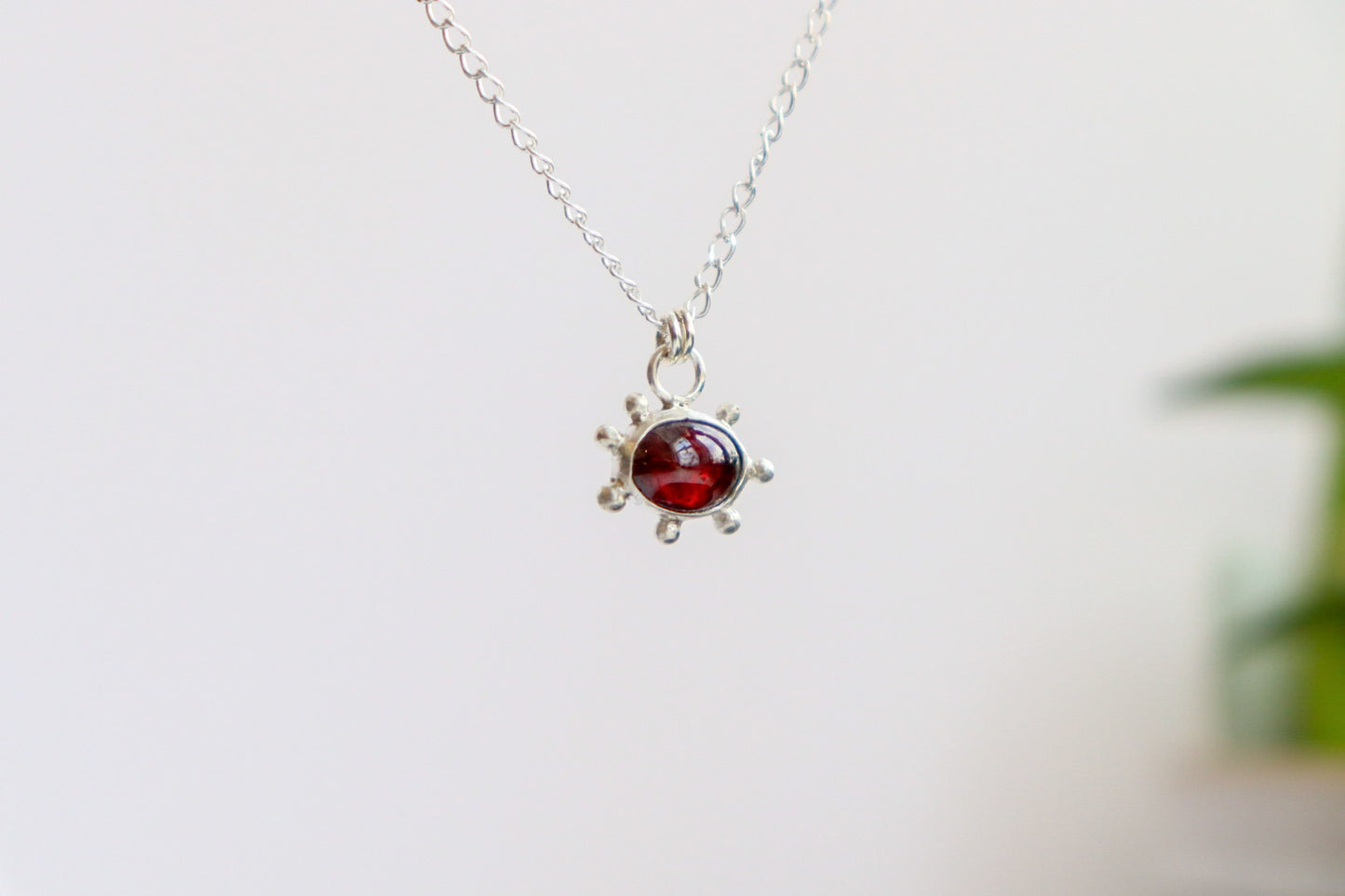 Garnet Bubble Necklace