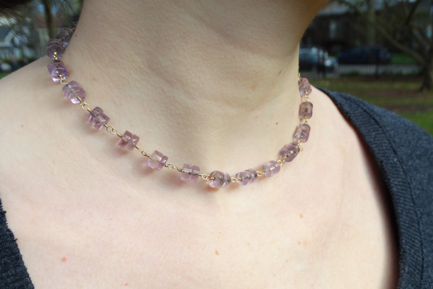 Keira Necklace: Amethyst