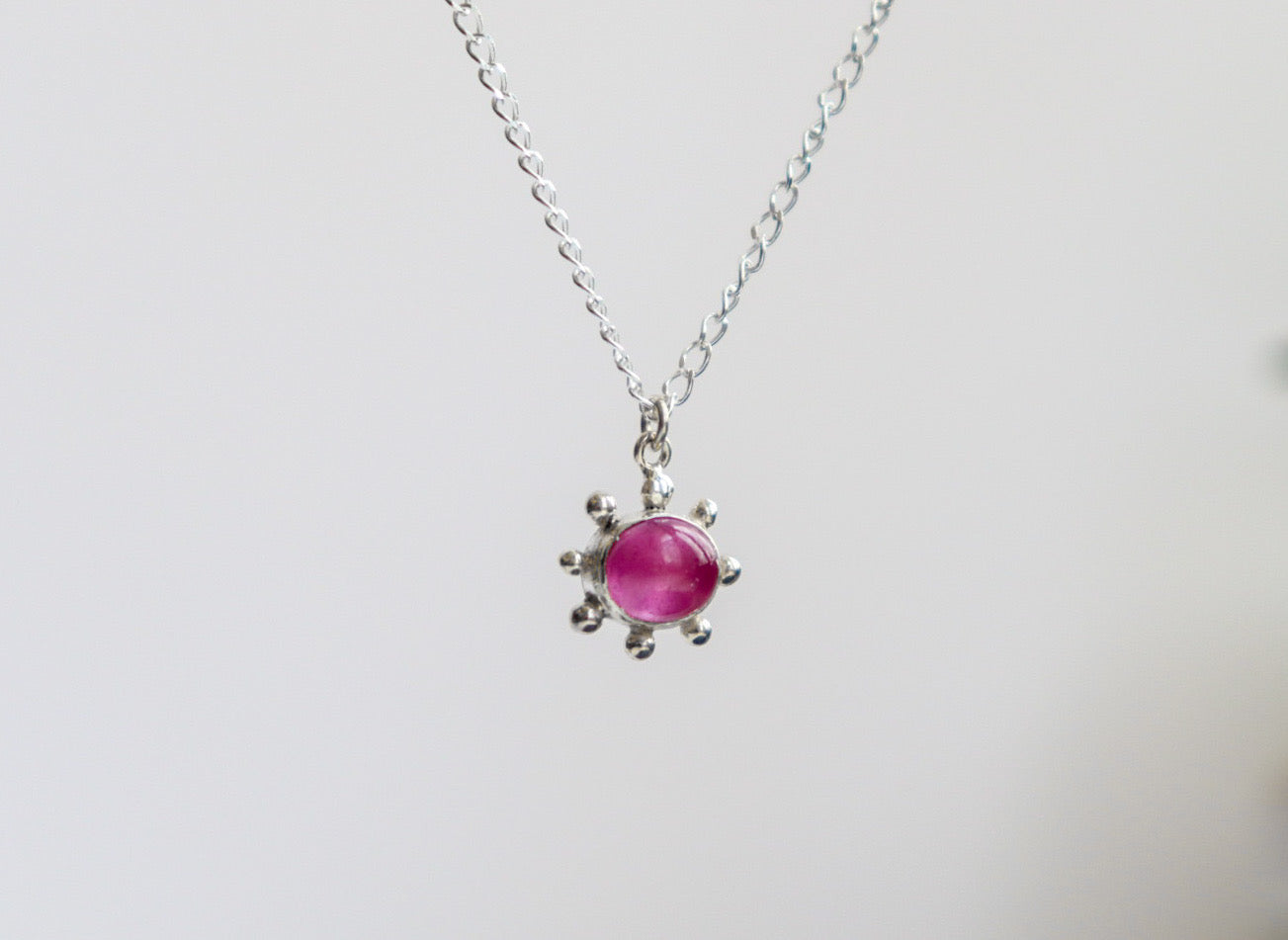 Pink Sapphire Bubble Necklace
