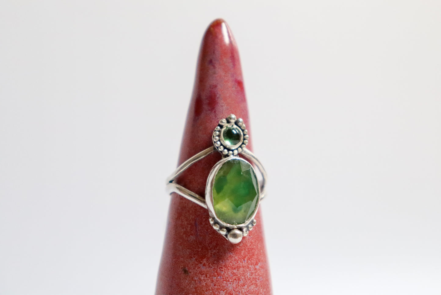 Tourmaline + Green Garnet Ring: ooak