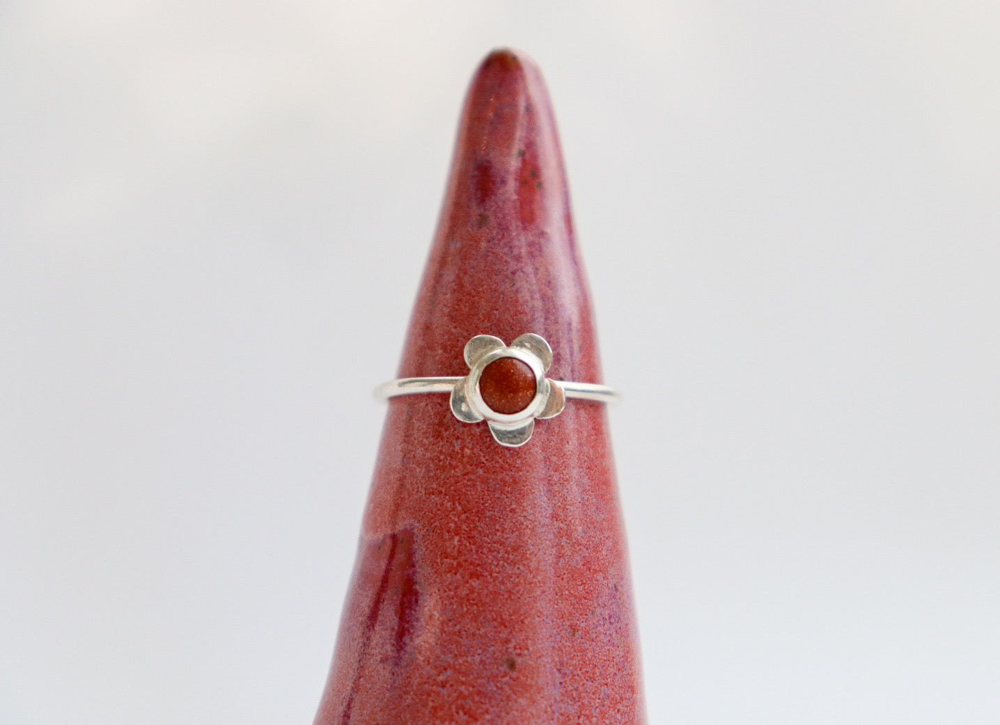 Goldstone Flower Ring
