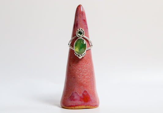 Tourmaline + Green Garnet Ring: ooak
