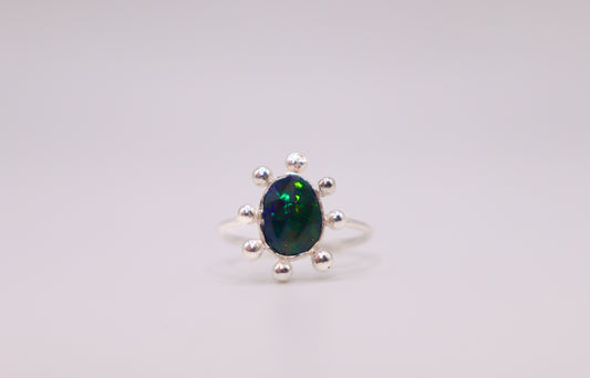 Black Opal Bubble Ring