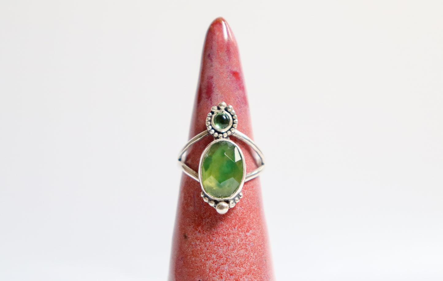 Tourmaline + Green Garnet Ring: ooak