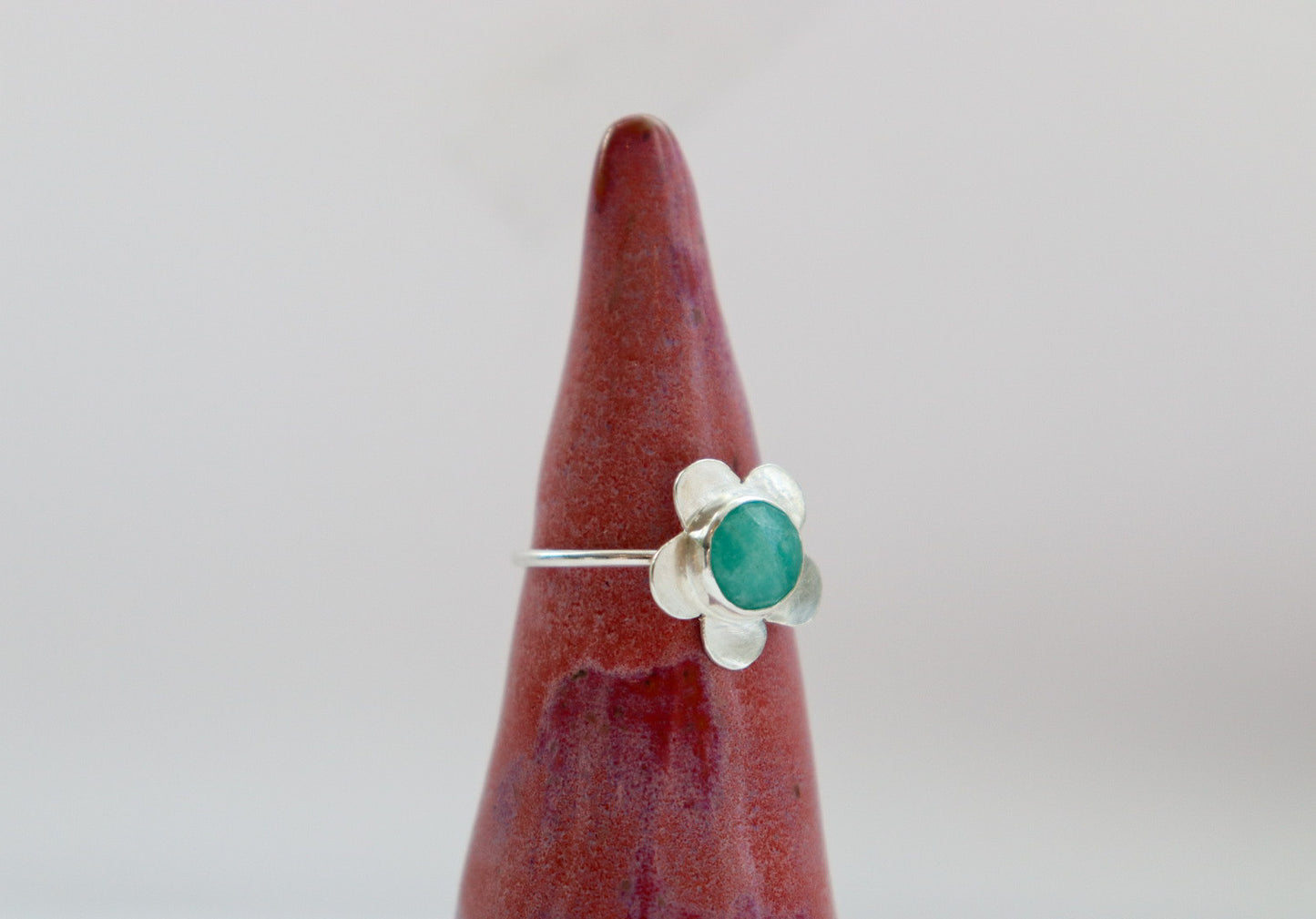 Amazonite Flower Ring