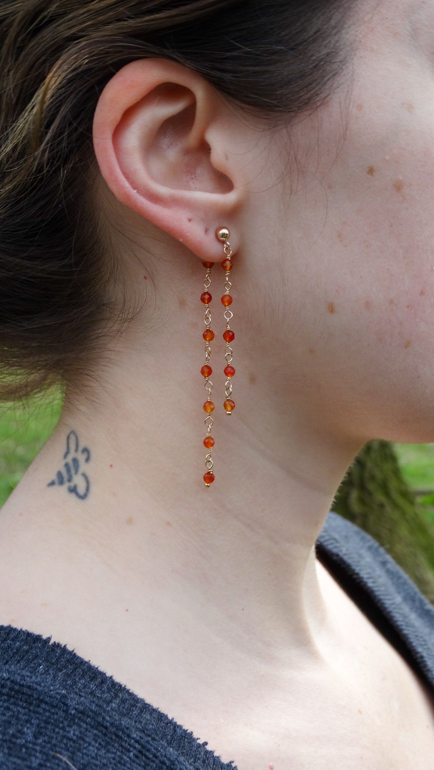 Emmaline Earrings: Carnelian