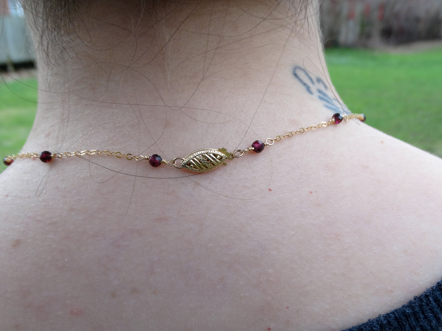 Harlow Necklace: Amethyst + Garnet