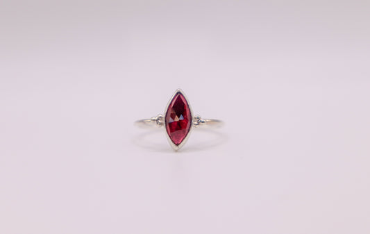 Marquise Garnet Stacking Ring
