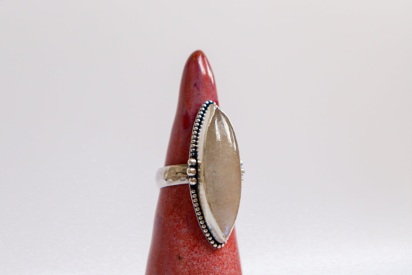 Belomorite Moonstone Ring: ooak