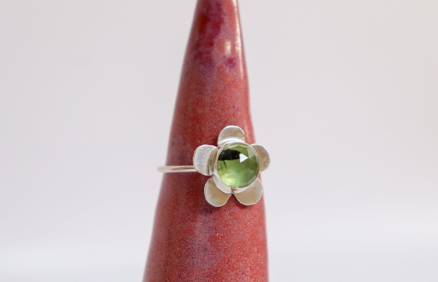 Prehnite Flower Ring
