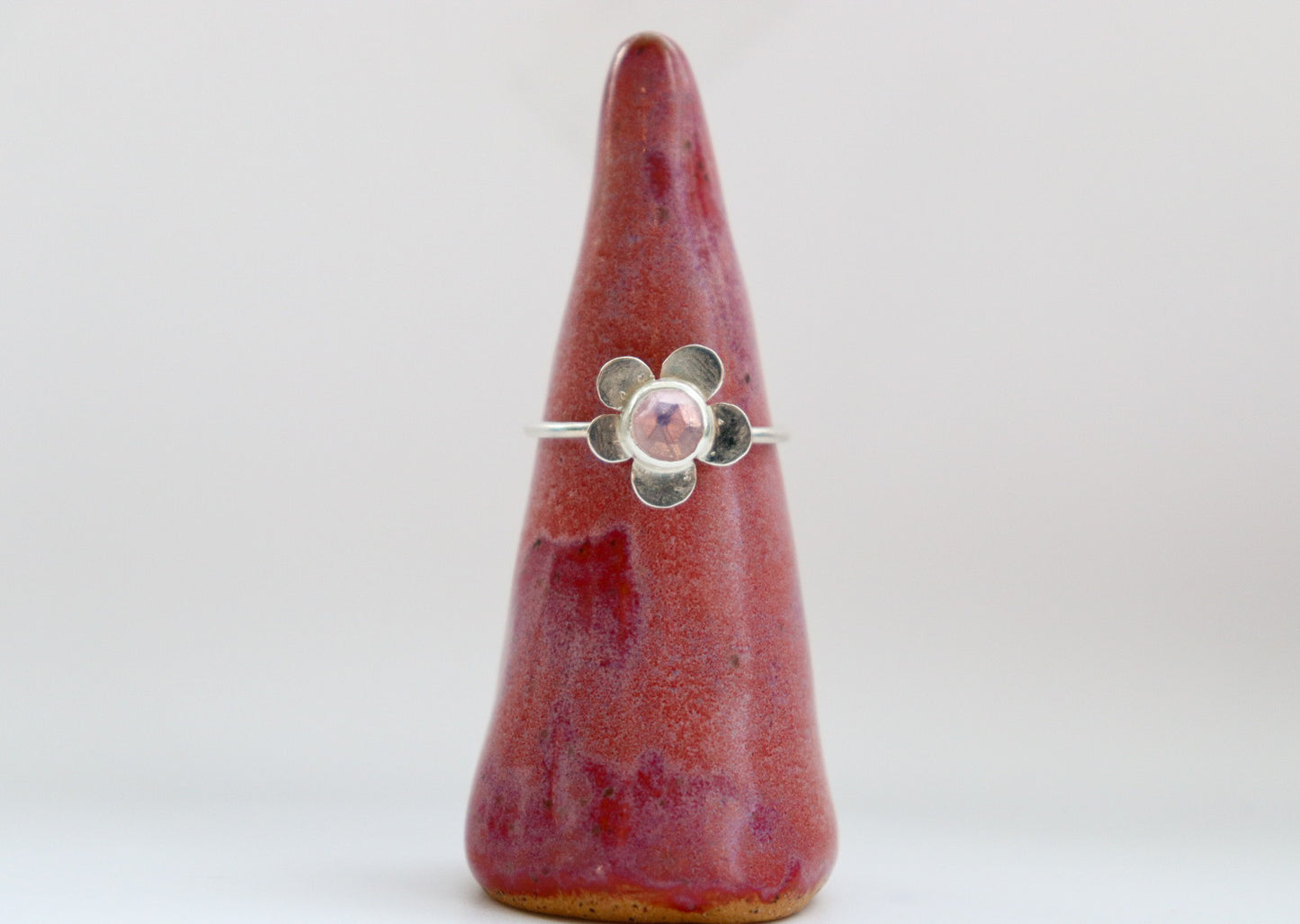 Lavender Quartz Flower Ring