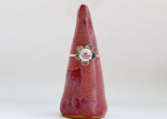 Lavender Quartz Flower Ring