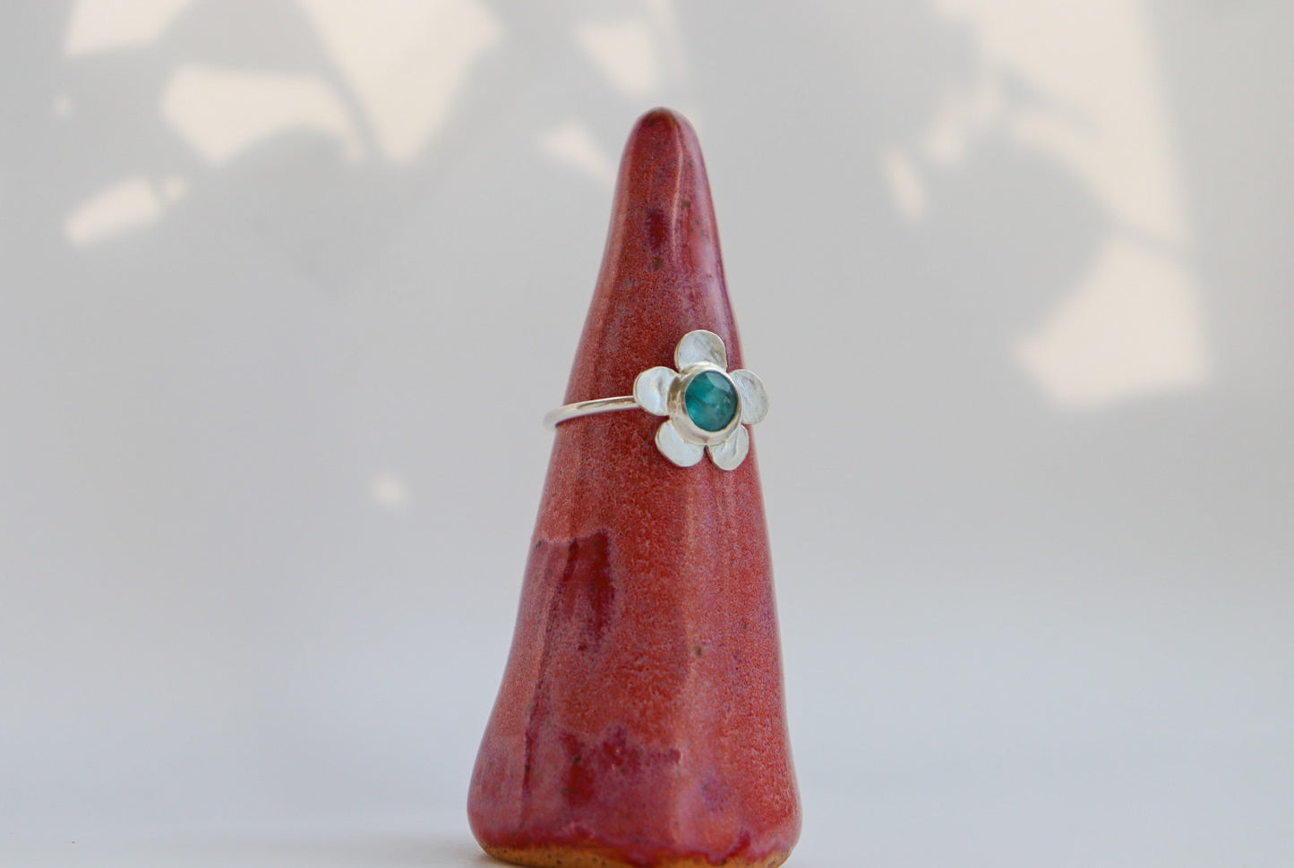 Teal Kyanite Flower Ring