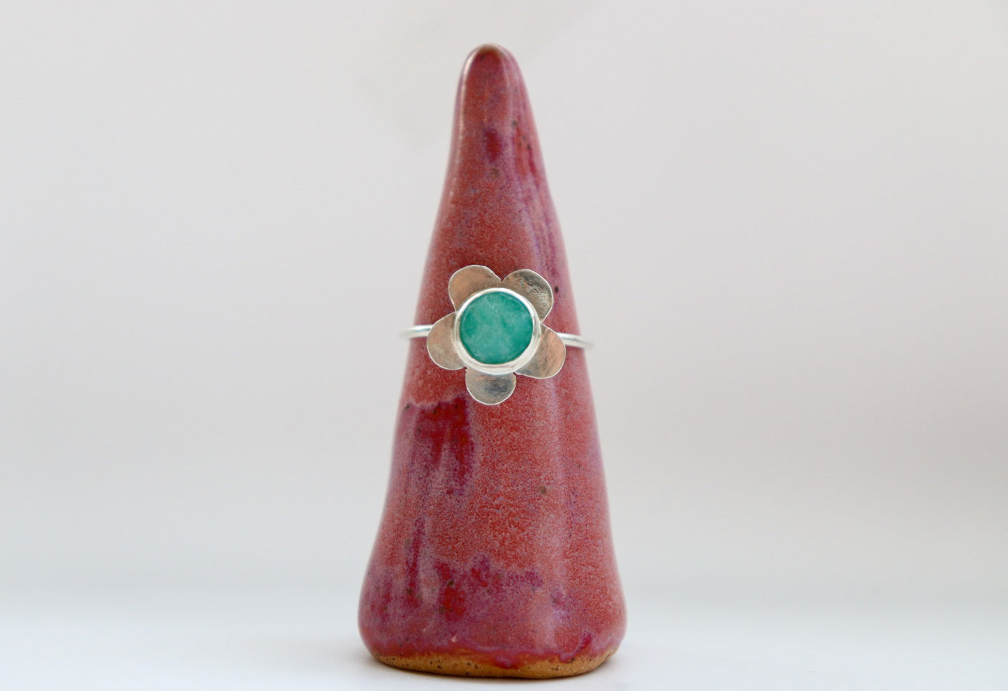 Amazonite Flower Ring
