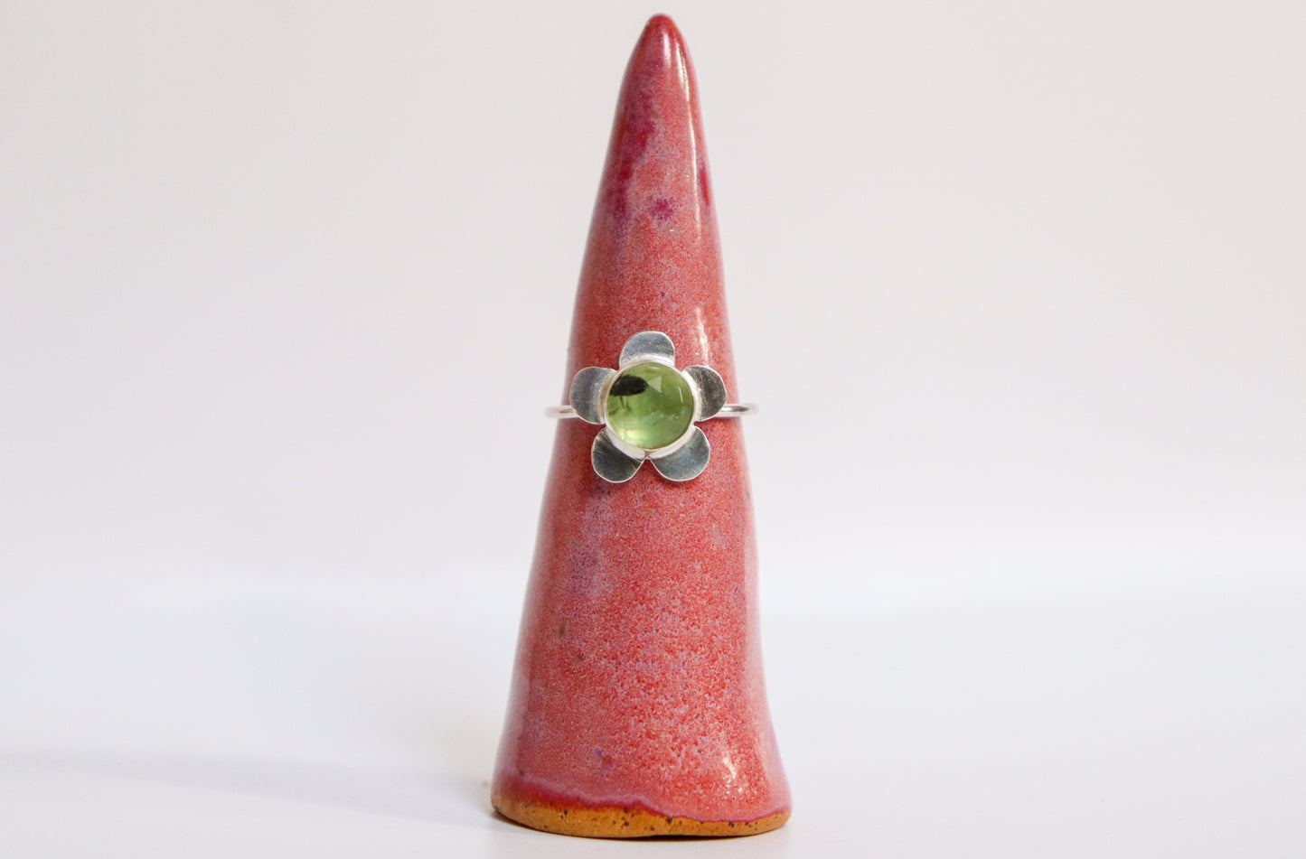 Prehnite Flower Ring