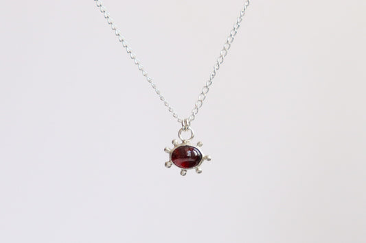 Garnet Bubble Necklace