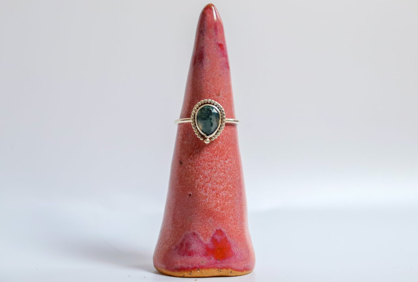 Moss Agate Stacking Ring: ooak